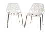Baxton Studio Birch Sapling White Plastic Accent / Dining Chair (Set of 2)